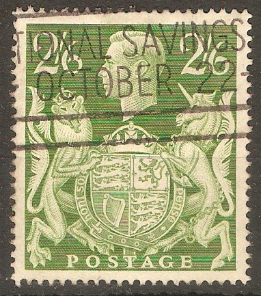 Great Britain 1939 2s.6d Yellow-green. SG476a.